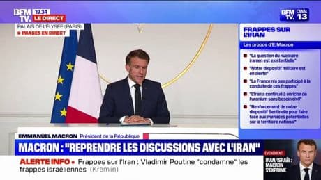 Emmanuel Macron: "Si Israël devait être attaqué dans le cadre d'une représaille par l'Iran, la France participerait aux opérations de protection et de défense"