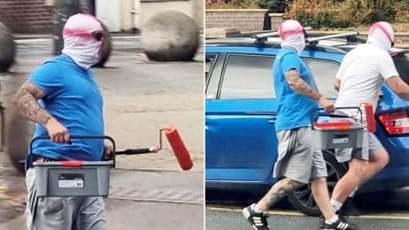 ‘Patriots’ mistakenly paint Danish flag on English roundabout