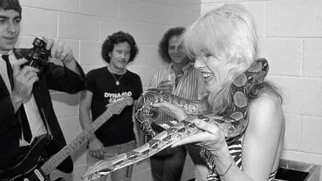 When Debbie Harry met Alice Cooper’s pet snake, Julius Squeezer