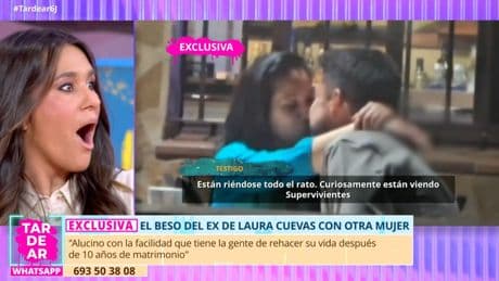 Laura Cuevas reacciona al beso de su marido, Carlos Calderón, con otra mujer: &quot;Es mi antigua jefa&quot;