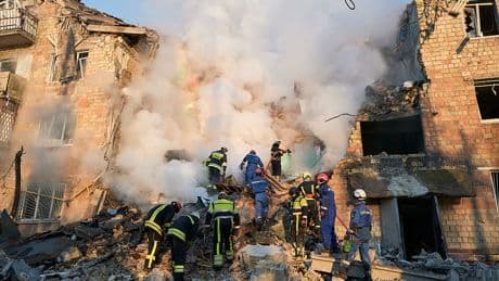 European Leaders Condemn Putin’s ‘Bloodshed’ After Russia Strikes Kyiv’s E.U. Mission and British Council Buildings