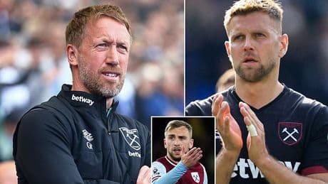 West Ham boss Graham Potter all smiles a week after incredible Brighton meltdown as he lauds 'Costa del Romford' but admits he is 'feeling  pressure from fans'
