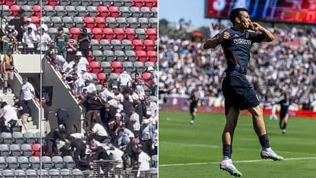 Fists and drinks fly as San Diego FC supporters brawl with LA Galaxy fans in clash between MLS rivals