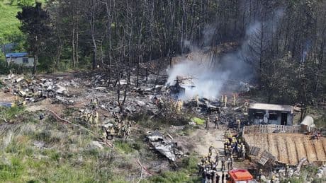 South Korean navy patrol plane crashes in country's south