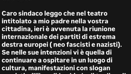 Se il sindaco di Gallarate vuole ospitare in teatro eventi con slogan razzisti, tolga il nome di mio padre