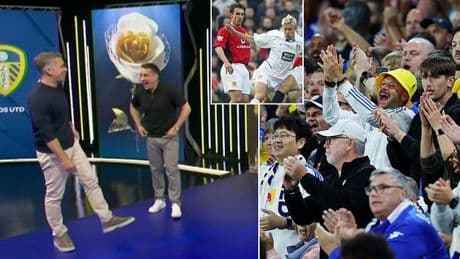 Red-faced Gary Neville caught making dig at Leeds fans live on Sky Sports in hot mic moment - prompting instant apology