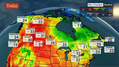 Heat warnings span Alberta, parts of Saskatchewan with daytime highs above 30 C
