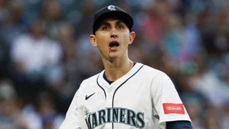 ​Mariners pitcher George Kirby bloodied after taking 103-mph comebacker to face