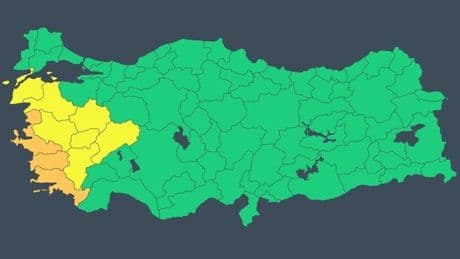 Cuma günü için 3 ile turuncu, 7 ile sarı kodlu uyarı verildi: Vatandaşlarımız dikkatli olsun!