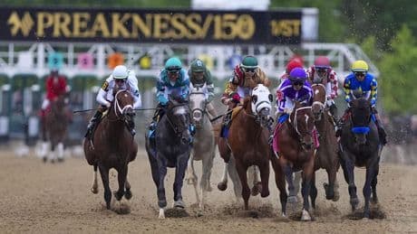 Hall of Famers Bob Baffert, D. Wayne Lukas watch their horses get troubled trips in Preakness