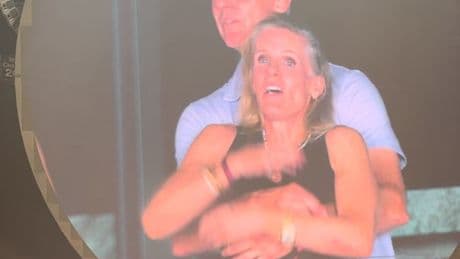 Couple caught on kiss cam at Coldplay concert dodges out of sight as Chris Martin wonders if they’re ‘having an affair’