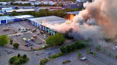 Three people arrested after fire rips through Pets At Home and Dunelm
