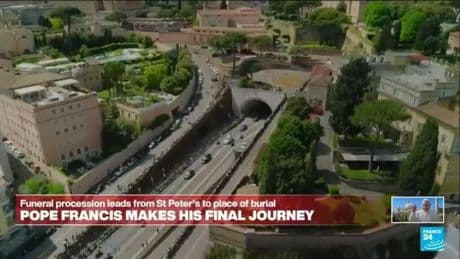 Pope Francis makes final journey through Rome to place of burial