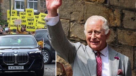 King Charles faces protestors shouting 'ditch the duchy' at historic event
