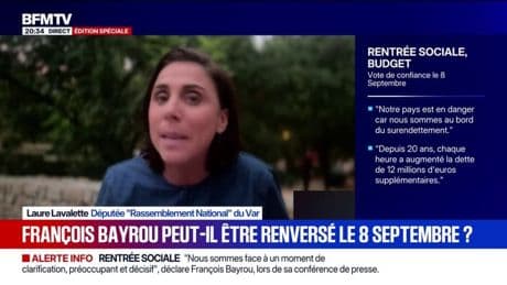 Vote de confiance du 8 septembre: "Il faut en revenir aux urnes" estime Laure Lavalette, députée Rassemblement national du Var