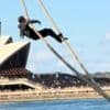Watch: Man tries to scale cruise ship in Sydney