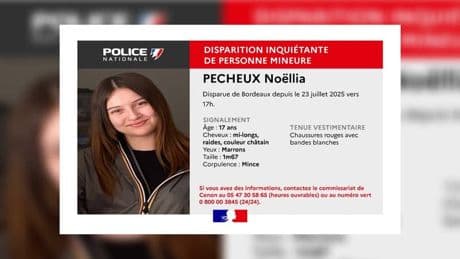Disparition inquiétante de Noëllia, 17 ans, à Bordeaux, un appel à témoins lancé