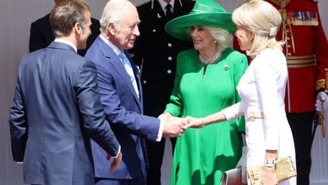 Macron state visit live: King and Queen welcome French president and wife Brigitte with Windsor parade