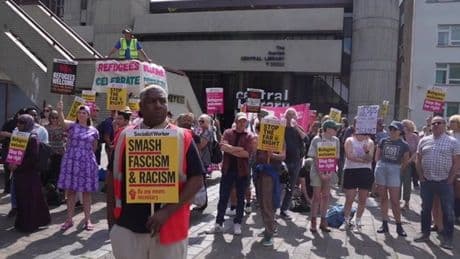 Protest groups face off in migrant hotel demonstrations across the UK