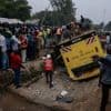 A bus carrying mourners from a funeral overturns in Kenya, killing 25 people