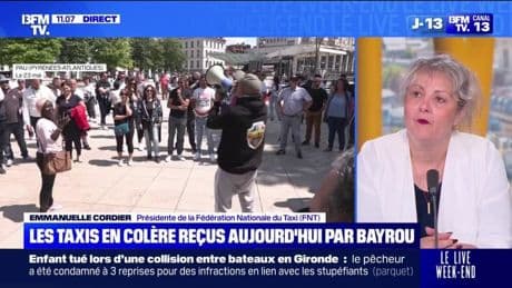 Colère des taxis: "Ou on obtient tout, ou on reste dans la rue", déclare Emmanuelle Cordier (Fédération Nationale du Taxi) avant la rencontre avec François Bayrou