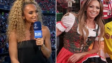 Kate Abdo branded ‘elite’ in bold outfit for Champions League final before she’s embarrassed with ‘beer maid’ footage