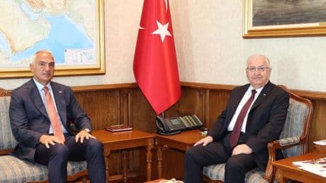 Bakan Güler, Kültür ve Turizm Bakanı Mehmet Nuri Ersoy ile bir araya geldi
