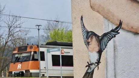 El tren y el pájaro artístico de Marta Waterme