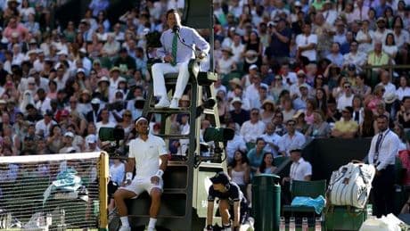 Who shouts OUT at Wimbledon now with no line judges - because it's NOT the umpire