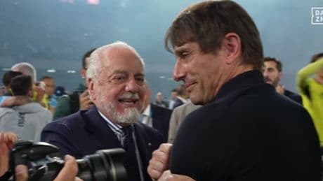 <p>Conte, &quot;Se resto al Napoli?&quot;: la risposta sul futuro in diretta a Dazn</p>
