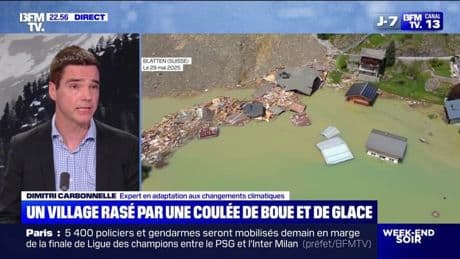 Éboulement en Suisse: "Ça va se répéter", affirme Dimitri Carbonelle, expert en adaptationo aux changements climatiques
