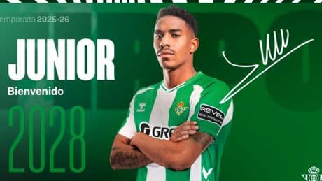 El Betis anuncia el fichaje de Junior hasta 2028