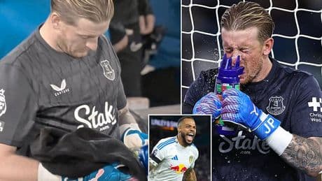 Was Jordan Pickford let down by his 'magic water bottle'? Fans call Everton goalkeeper's 'bluff' after penalty drama against Leeds