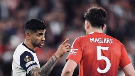 Dos tipos de sangre caliente: Maguire le niega la mano al Cuti Romero y se lía