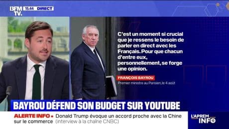 François Bayrou crée un podcast sur Youtube, FB Direct, pour y défendre son budget