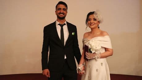 Pençe-Şimşek gazisi Uzman Çavuş Aziz Çınar, tedavi gördüğü hastanede evlendi