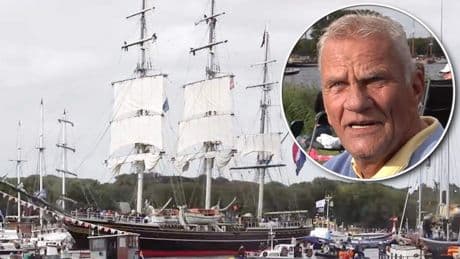 Clipper Stad Amsterdam vaart voorop richting Amsterdam: ‘Grote jongens’
