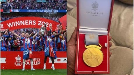 Ex-Crystal Palace star who played 13 minutes in FA Cup shows off winner's medal