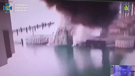 Secret Ukraine operation 'hits bridge linking Crimea to Russia with 1,100kg of explosives' in dawn attack