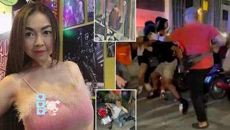 Brit tourist, 22, faces 10 years in Thai jail as woman dies days after 'he crashed into her while pulling a wheelie on rented scooter sparking mass street brawl'