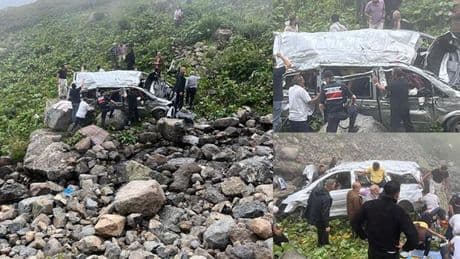 Trabzon'da feci kaza! Arap turistleri taşıyan minibüs, uçuruma yuvarlandı: 2 ölü, 4 yaralı