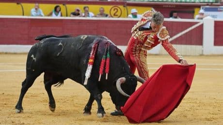 El torero Manuel Escribano se defiende tras coger una bandera con el lema "Sánchez a prisión": "No leí ningún mensaje"