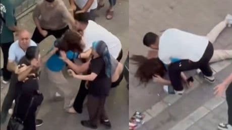 Kavganın ortasında kalan genç kız, yumruk darbesiyle bayıldı