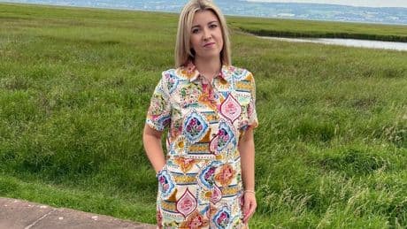 'I'll be wearing Joanie Clothing's pretty postcard print jumpsuit all summer'