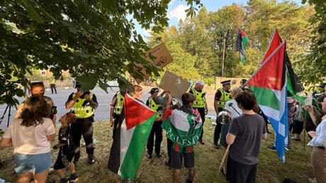 JD Vance greeted by Palestine protesters as he begins holiday in Scotland