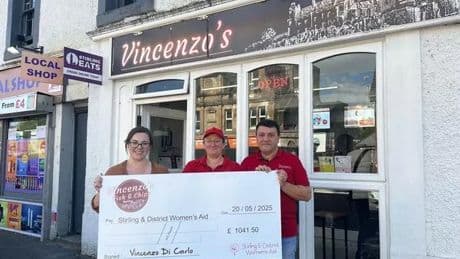 Stirling chippy hands over proceeds from special menu sale to good causes