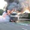 Vrachtwagen in lichterlaaie op N60 in Oudenaarde, gewestweg dicht richting Gent