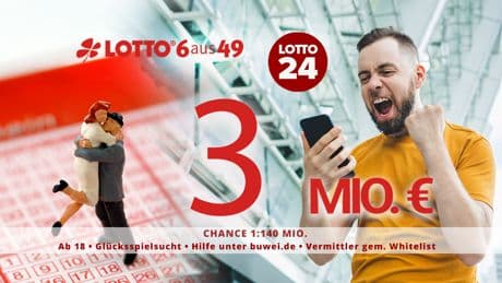 3 Millionen Euro im Lotto – hier spielen Sie zum Vorteilspreis