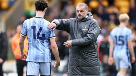 Tottenham: Ange Postecoglou blames 'unusual' individual errors for Wolves defeat but backs Guglielmo Vicario