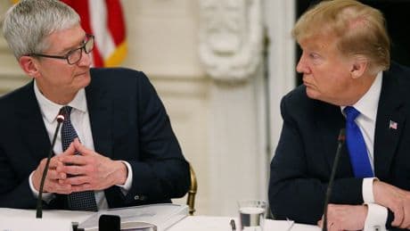 Apple stocks sink after Trump threatens 25 percent tariffs unless they build iPhones in America